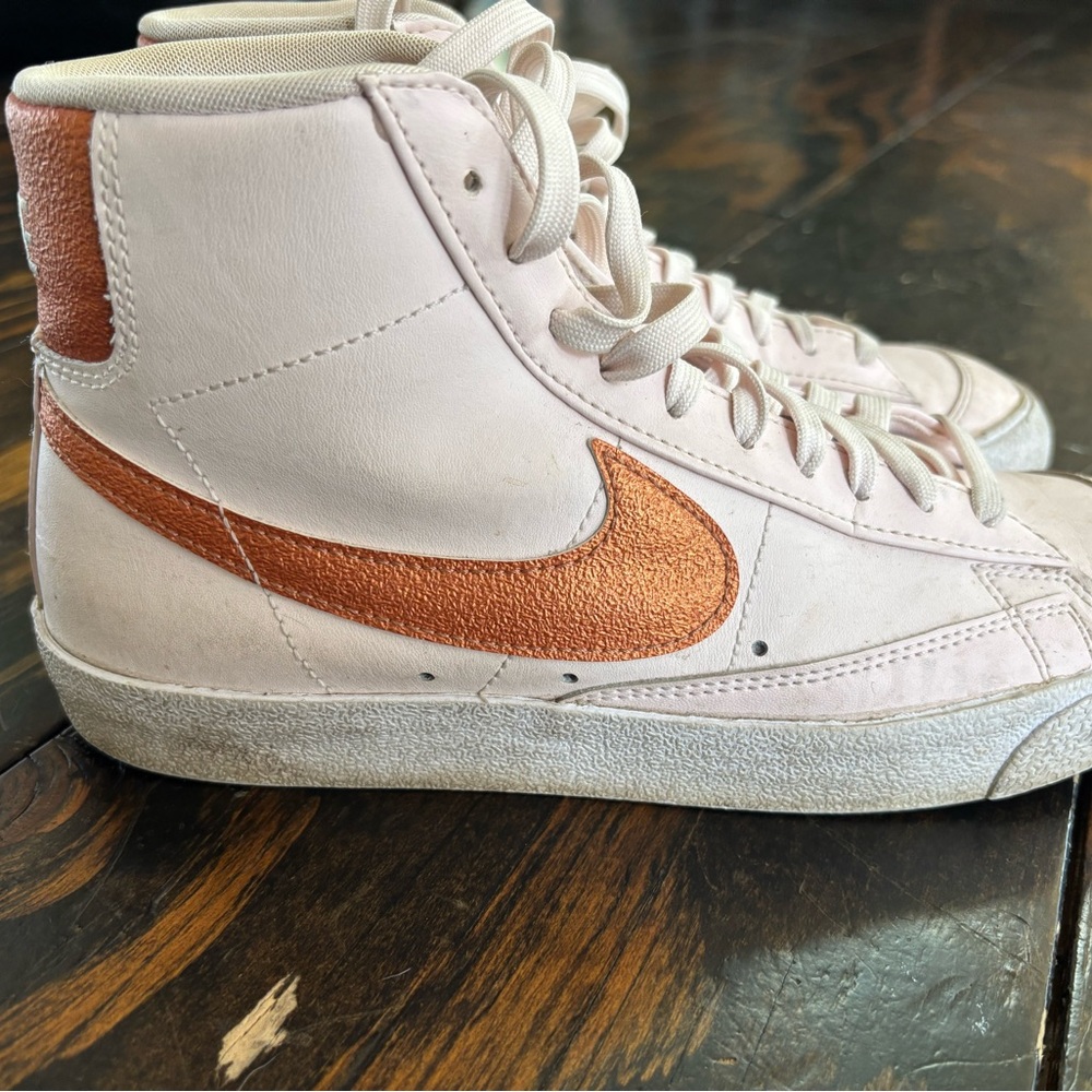Nike Blazer Mid Sneakers in Light Pink and Rose Gold